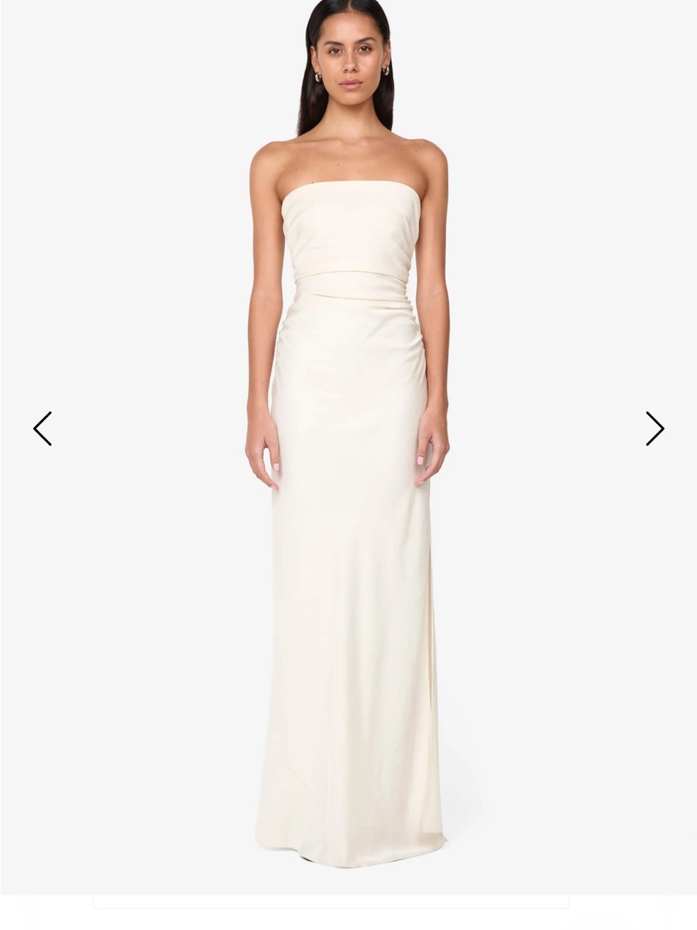 Bec & Bridge Ivory Strapless Satin Gown